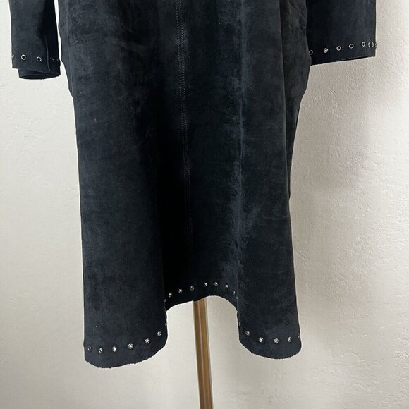Velvet by Graham & Spencer Black Faux Suede Western Raleigh Shift Dress Small - Picture 4 of 13